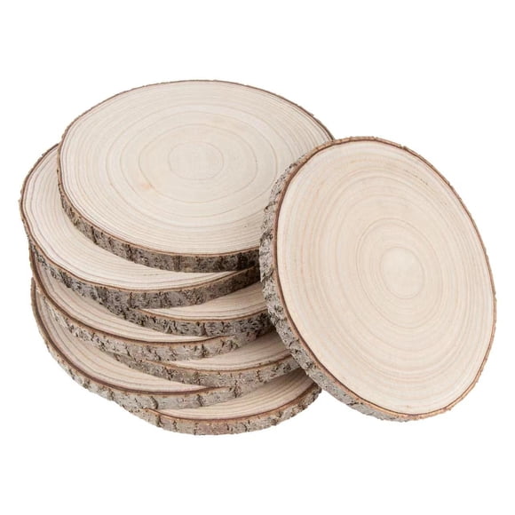 Wood Slices Maputune, 8 unidades, 28 a 30 cm, grandes, sin terminar, para bricolaje