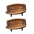 thumbnail image 1 of OULII 2Pcs Wood Planter Pots Rustic Half Barrel Design for Outdoor and Indoor Garden Use, 1 of 5