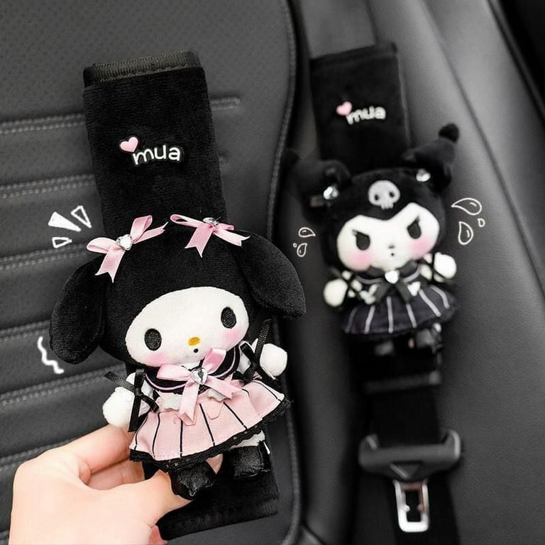 Sanrios Cartoon Kuromi My Melody Cute Soft Plushie Doll Car Seat Belt  Protector Cover Decoration Accessories Shoulder Protectors