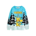 thumbnail image 1 of Jersey navideño con diseño de Pokémon para niños, tejido azul, festivo, de Pikachu, 1 of 7