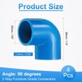 thumbnail image 2 of Uxcell 4Pcs 90 Degree Elbow Pipe Fittings 7/9" 2 Way Furniture Grade Connector, 2 of 5