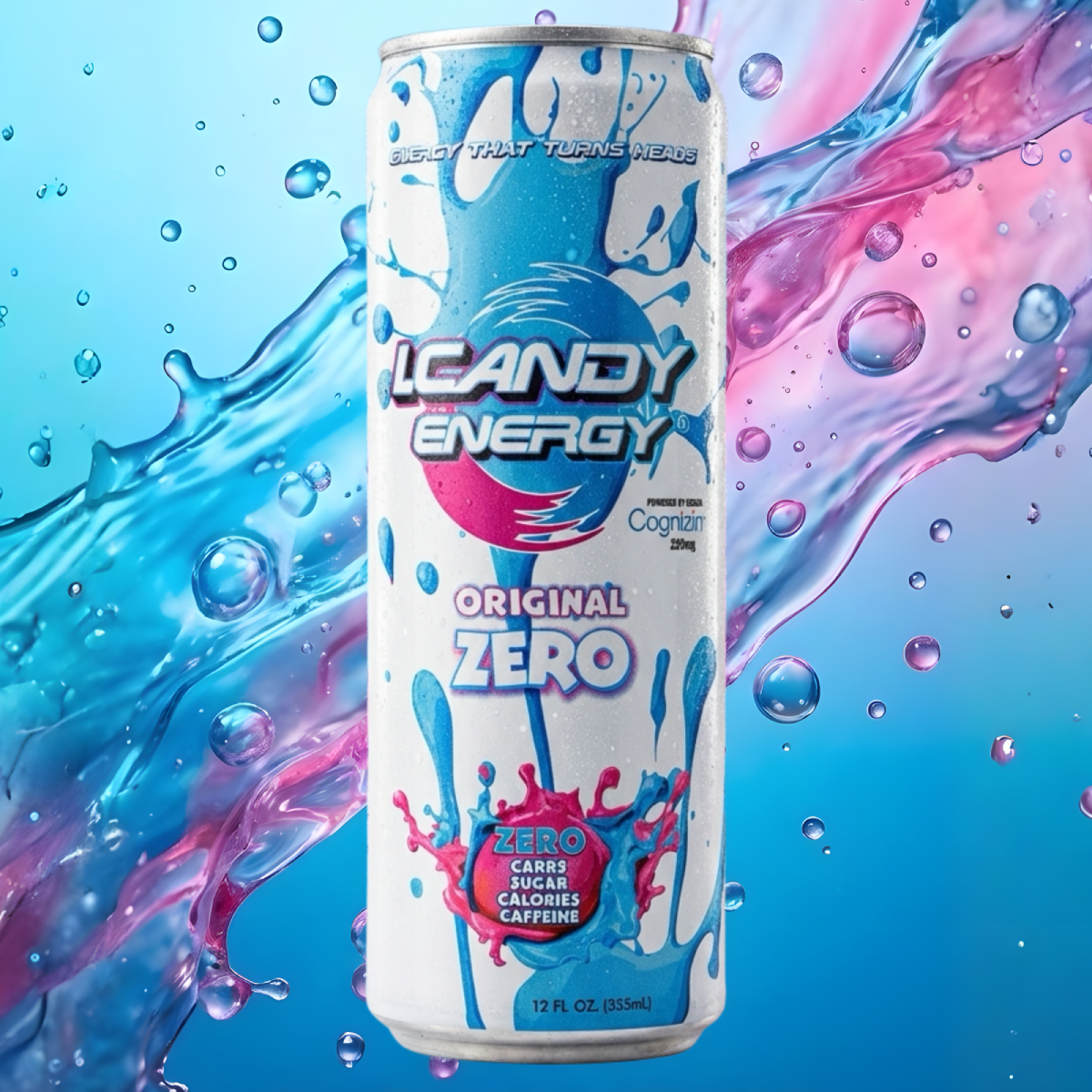 I.Candy Energy Drink – Original Zero, Sugar-Free, Calorie-Free, Carb-Free Energy Beverage, 12 fl oz, 24 Pack