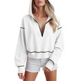 thumbnail image 2 of felwors Hoodies for Women Sweatshirt Zip Up Hoodie Fall Fashion 2025 Trendy Long Sleeve Jackets Winter Clothing Outfits White, XXL, 2 of 6