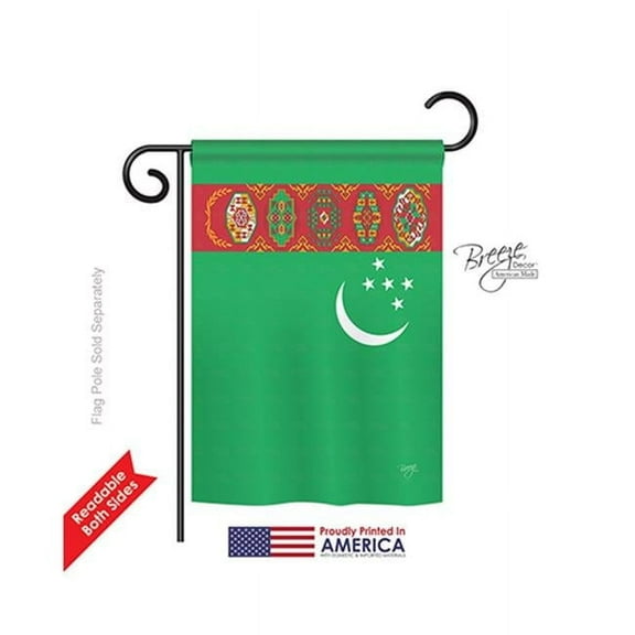 Turkmenistan 2-Sided Impression Garden Flag - 13 x 18.5 in.