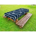 thumbnail image 1 of Navy Blue Outdoor Tablecloth, Horizontal Marine Knots Ropes Figures Undone Bowline Sailor Sailing Theme, Decorative Washable Fabric Picnic Tablecloth, 58 X 104 Inches, Blue and White, by Ambesonne, 1 of 2