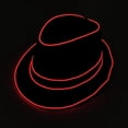 thumbnail image 2 of Midnight Premium Light Up Hat Uses EL Wire Bright LED Blinking Flashing Jazz Cap, 2 of 9