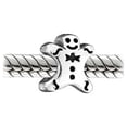 thumbnail image 2 of Bling Jewelry Womens Christmas Charm Bead Gingerbread Man Bow Tie Sterling Silver for Bracelet, 2 of 4