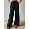 thumbnail image 5 of Women'S Wide Leg Beach Pants Elastic Waist Light-Weight Flowy Palazzo Lounge Trousers with Pockets, 5 of 9