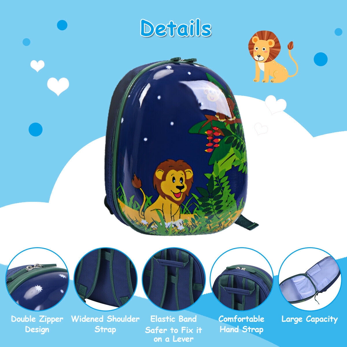 Costway 2Pcs 12'' 16'' Kids Luggage Set Suitcase Backpack School Travel Trolley ABS