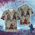 thumbnail image 3 of Camisa de diseño vintage genial con estampado 3D de samurái, blusa de gran tamaño a la moda para hombres y mujeres, camisa de solapa para hombres, ropa de playa, 3 of 5