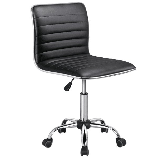 Yaheetech Adjustable Office Chair Pu, Armless Desk Chairs