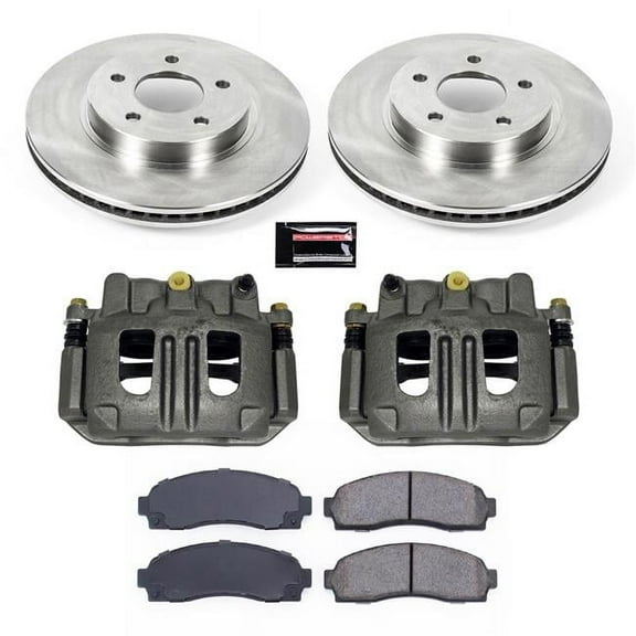 PowerStop Front Stock Replacement Brake Pad and Rotor Kit with Calipers Fits: CHEVROLET PONTIAC SATURN Select Models KCOE1576