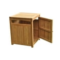 thumbnail image 3 of WholesaleTeak Outdoor Patio Grade-A Teak Wood Towel Hamper / Waste Trash Can Box Utility Receptacle With Ashtray #WMAXTB, 3 of 3