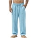 thumbnail image 1 of Pantalones de Cintura Elástica para Hombre Bolsillos de Cordón Sueltos Pantalones Casuales de Tejido Grueso Sobredimensionados para Ropa de Trabajo de Ejercicio Al Aire Libre, 1 of 7