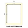 thumbnail image 2 of Off White Picture Frame Mat for 18x24 Frames - Fits 15x20 Photos - 1 Mat, 2 of 7