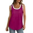thumbnail image 2 of YDKZYMD Beach Cami Tank Tops for Women Solid Colors Scoop Neck Camisole Plus Size Sleeveless Tunic Tops Casual Summer T Shirts L, 2 of 6