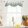 thumbnail image 3 of Tie Up Valance Curtain for Kitchen, Morocco Art White Wave Stripe Rod Pocket Short Curtains Adjustable Tie-Up Shade Valances, Sage Green Color Ombre Window Treatment for Bathroom Living Room Bedroom, 3 of 9