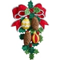 thumbnail image 2 of Pinecones & Holly Wall Hanging Felt Applique Kit, 13" x 17", 2 of 2