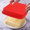 thumbnail image 5 of Set of 2, Silicone Cake Baking Pan, SourceTon Square Shape 8.5 Inch Cake Mold and 9 Inch Round Shape Non-Stick Bakeware Mold, Red, 5 of 9