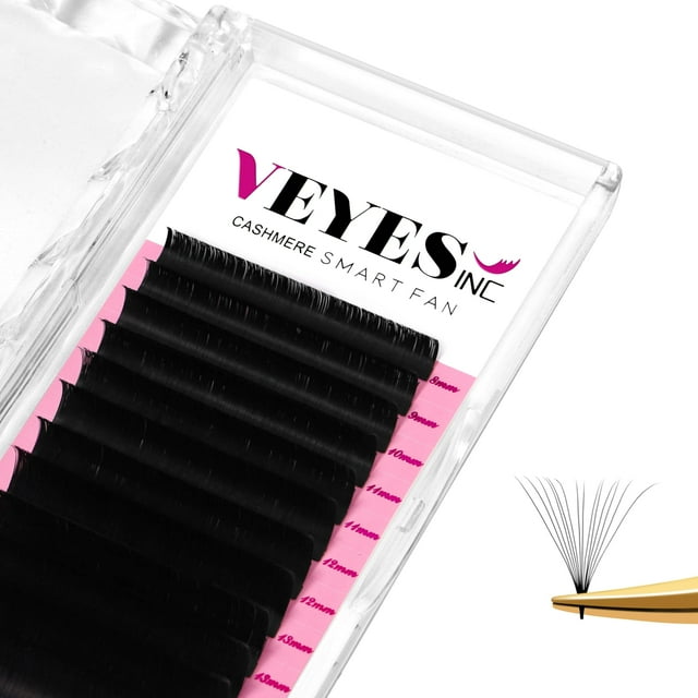 Extensiones inteligentes de pestañas en forma de abanico de cachemir VEYES INC, 0,05 D 8-16 mm