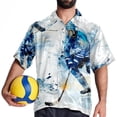 thumbnail image 4 of Ice Hockey Men's Short Sleeve Poplin Shirts with Spread Collar Tops, Casual Printed Button Down Short Summer Beach Shirts for Men and Women, 4 of 6