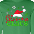 thumbnail image 4 of Inktastic Glamma Claus with Christmas Santa Hat and Snowflakes Long Sleeve T-Shirt, 4 of 5