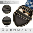 thumbnail image 3 of FORMRS Womens Crossbody Sling Bag Travel Daypack Shoulder Chest Backpack, Blue and Gray Plaid Pattern, 3 of 7