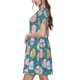 thumbnail image 2 of Balery Colorful Easter eggs Vestidos sueltos de manga corta para mujer, vestidos de verano 2025, vestidos casuales de corte A con vuelo., 2 of 6