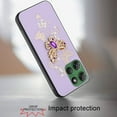 thumbnail image 3 of For Motorola Moto G Power 5G 2025 SPLENDID Diamond Glitter Ornaments Engraving Case Cover - Garden Butterflies Purple, 3 of 3