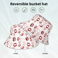 thumbnail image 5 of Daiia Red Lips Pattern Bucket Hat - Trendy Cotton Sun Hat for Beach, Golf, Fishing - Fun Outdoor Vacation Boonie for Men and Women, 5 of 9