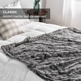 thumbnail image 2 of Oversized Fleece Throw Blanket for Couch, 60" x 80" Thick and Warm Blanket for All Seasons, Soft and Fuzzy Throw Blanket for Sofa and Bed, Marbled Grey, 2 of 6
