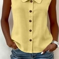 thumbnail image 7 of Lzobxe Womens Tank Tops Peter Pan Collar Sleeveless Button-down Linen Blend Casual Summer,Size S-3XL, 7 of 7