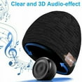 thumbnail image 2 of HESHENG Bluetooth Wireless Beanie Knitted Cap Plus Velvet Winter Warm Hat Headset Speaker Mic Hands-free Unisex Hat, 2 of 2
