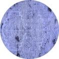 thumbnail image 1 of Ahgly Company Machine Washable Indoor Round Patchwork Blue Transitional Area Rugs, 6' Round, 1 of 4