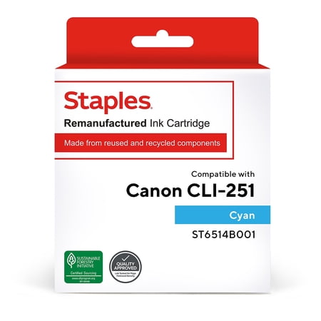UPC: 0718103218252 | TRU RED Canon CLI-251C (6514B001) Cyan Remanufactured Standard Ink Cartridge TR6514B001/SIC-