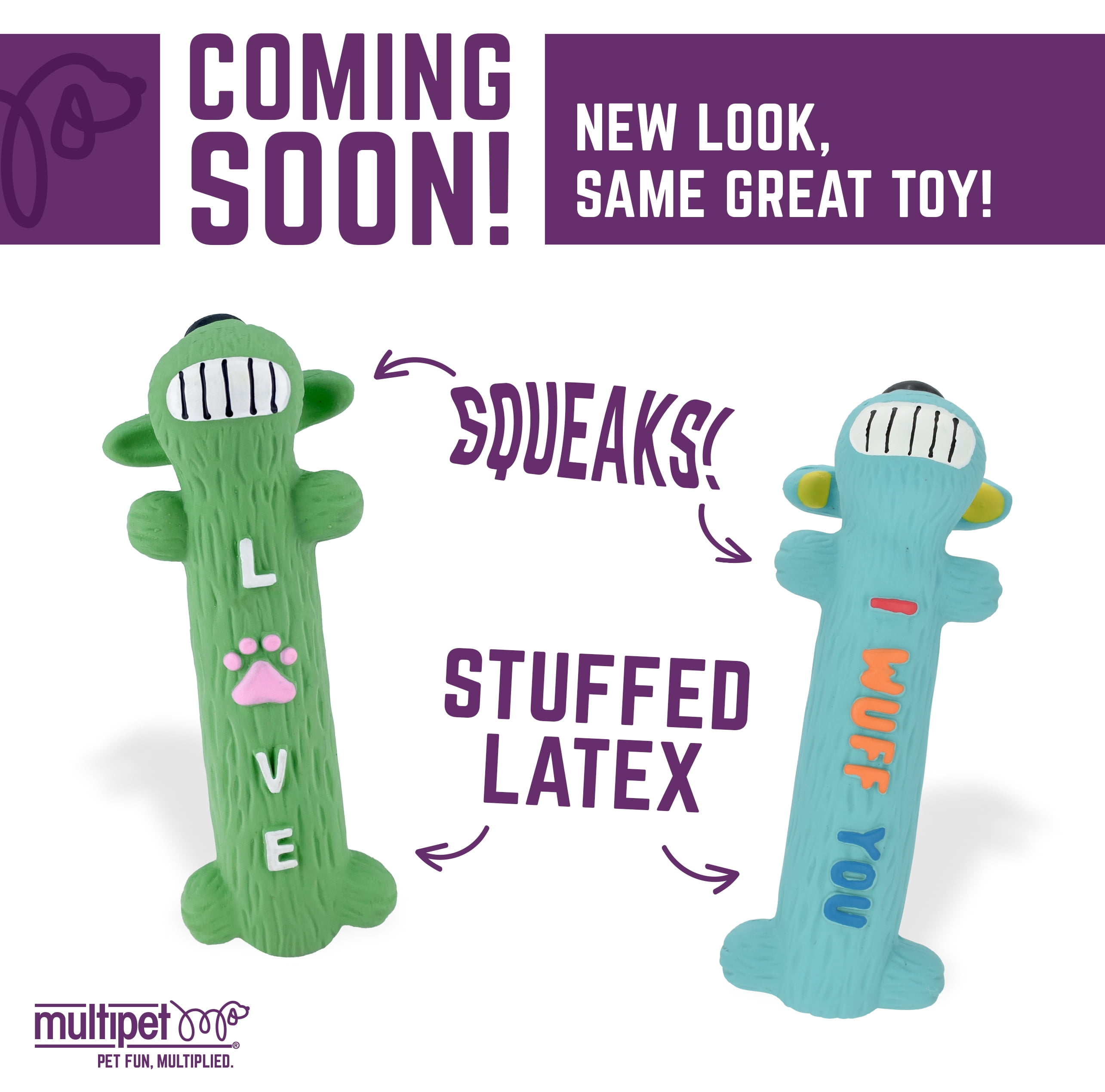 (3 pack) Multipet Loofa Latex Smiling Plush Dog Toy