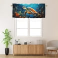 thumbnail image 2 of Sea Turtle Curtain Valances Coastal Beach Nautical Blue Ocean Tropical Fish Window Valance for Bedroom Bathroom Living Room Dining Room Valances Set 54 by 18 in, 1 Panel, 2 of 6