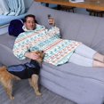 thumbnail image 3 of Wearable Oversized Blanket,Blue and Red Christmas Pattern Wearable Blanket Hoodie for Adults,Cozy Hooded Blankets with Super Pockets,Super Warm Fuzzy Pullover for Women & Men, 3 of 6