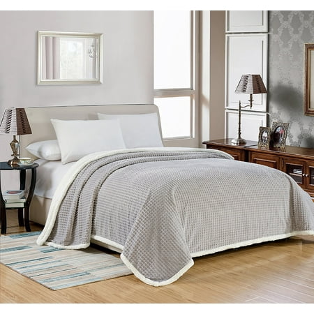 International Silver Century House (Noble House Soft Plush & Comfortable Reversible Elite Sherpa Over-Sized Blanket Queen 90
