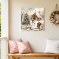 thumbnail image 6 of Canvas Wall Art, Christmas Farm Framed Canvas Prints for Living Room Bathroom, Xmas Tree Snowman Barn Winter Country Gallery Wrapped Wall Decor for Home Office, Gifts, 12"x12" Ship Next Day, 6 of 9