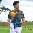 thumbnail image 3 of Fotbe Palm Trees Camiseta Polo de Golf para Hombre con Estampado – Camisa Deportiva Transpirable con Cuello Abotonado-X-Large, 3 of 6