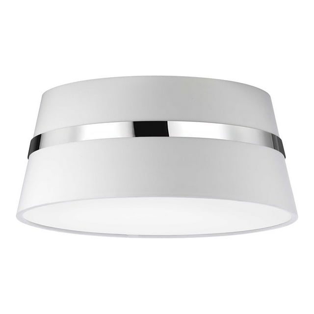 Demi-montage Chrome Poli Incandescent Symphony 3 avec Abat-Jour Blanc