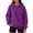Purple #032, variant on Womens Oversized Hoodies Sweatshirts Fall Long Sleeve Kangaroo Pocket Drop Shoulder Sweater L