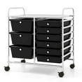 thumbnail image 1 of Costway 9 Drawer Rolling Organizer Cart Utility Storage Tools Scrapbook Paper Multi-Use Black, 1 of 10