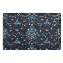 ALAZA Tree Christmas Star Door Mat Outdoor Indoor Entrance Low Profile Floor Rugs 32"x20"