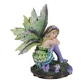 thumbnail image 3 of Summer Night Dream Green Girl Fairy Garden with Lavender Mushrooms Figurine, 3 of 8