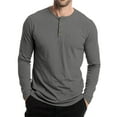 thumbnail image 4 of Resicozy Men's Henley Shirts Long Sleeve T-Shirts Casual Fashion Pullover Shirt Soft Stretch Basic Tee Fall Top Gray L, 4 of 7