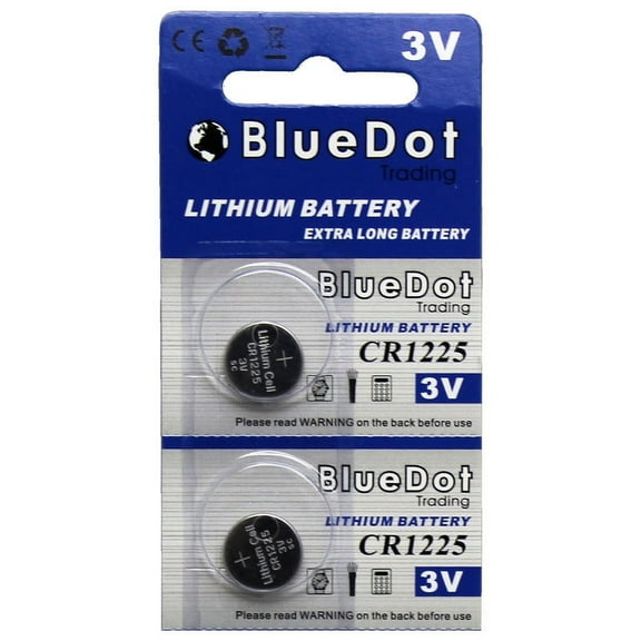 BlueDot Trading Brand CR1225 3 Volt Coin Cell Lithium Batteries - 2 Pack