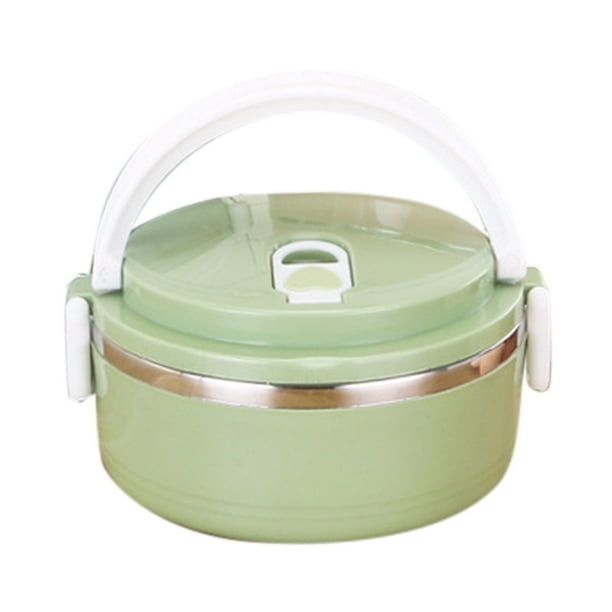 Para comida caliente, almuerzo térmico, apilable, comida caliente, aislado, acero inoxidable, redondo, recipientes herméticos para comida, verde