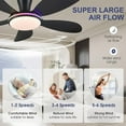 thumbnail image 5 of YIOSI 48'' Black Ceiling Fan with Lights and Remote /APP Control,Low Profile Modern Ceiling Fan,Outdoor Flush Mount Ceiling Fan 6-Speed Reversible DC Motor for Living Room Bedroom Indoor,RGB Lighting, 5 of 11